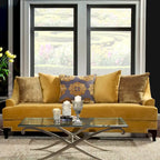 Gisc Contemporary Velvet Upholstered Sloped Arm Sofa by 