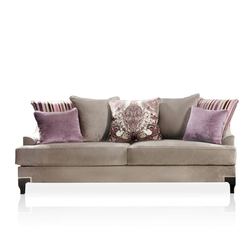 Canapé Gisc en velours contemporain avec accoudoirs inclinés par