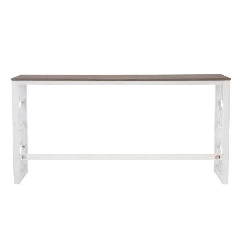 Console roulante gigogne 2 pièces Crewson Wood avec 3 tabourets