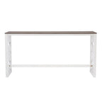 Console roulante gigogne 2 pièces Crewson Wood avec 3 tabourets
