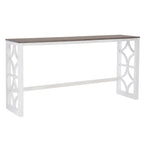 Console roulante gigogne 2 pièces Crewson Wood avec 3 tabourets