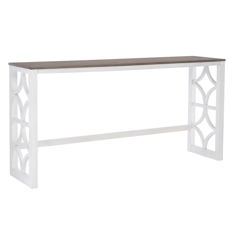Console roulante gigogne 2 pièces Crewson Wood avec 3 tabourets