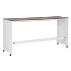 Console roulante gigogne 2 pièces Crewson Wood avec 3 tabourets
