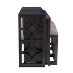 Console roulante gigogne 2 pièces Crewson Wood avec 3 tabourets