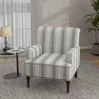 Fauteuil d'appoint rayé capitonné traditionnel Fauteuil moderne