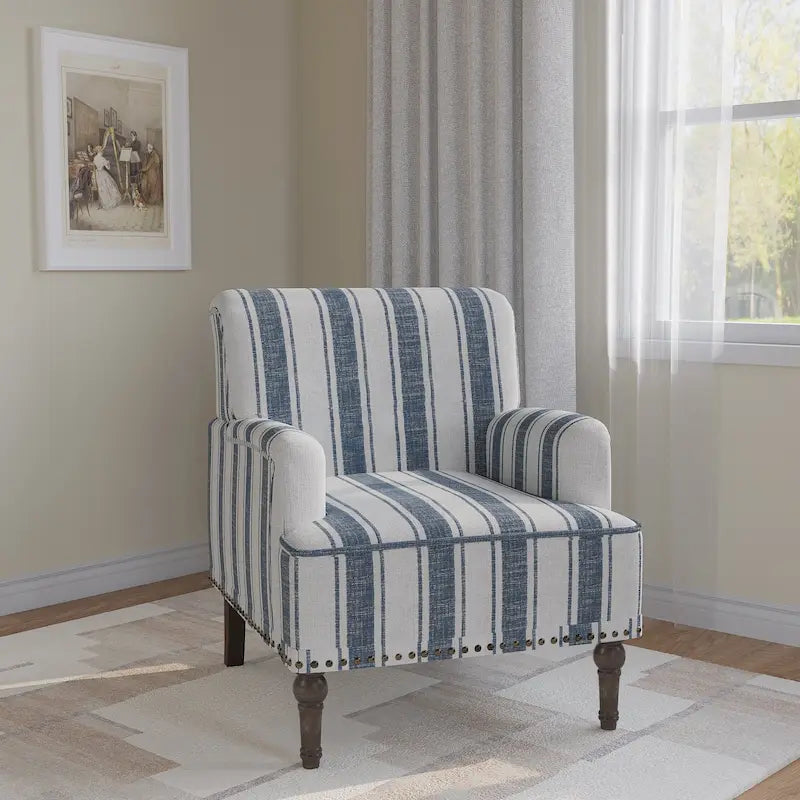Fauteuil d'appoint rayé capitonné traditionnel Fauteuil moderne