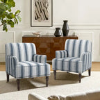 Fauteuil d'appoint rayé capitonné traditionnel Fauteuil moderne