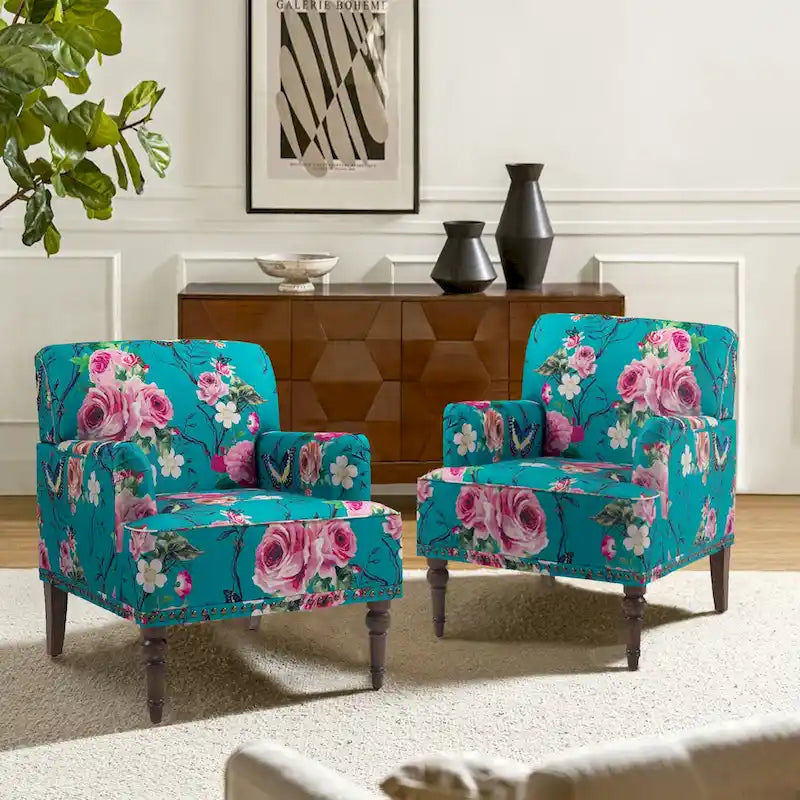 Fauteuil d'appoint rayé capitonné traditionnel Fauteuil moderne