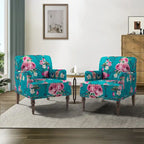 Fauteuil d'appoint rayé capitonné traditionnel Fauteuil moderne