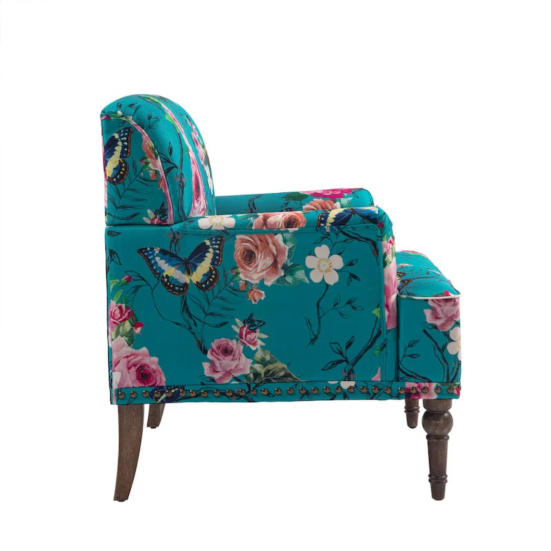 Fauteuil d'appoint rayé capitonné traditionnel Fauteuil moderne