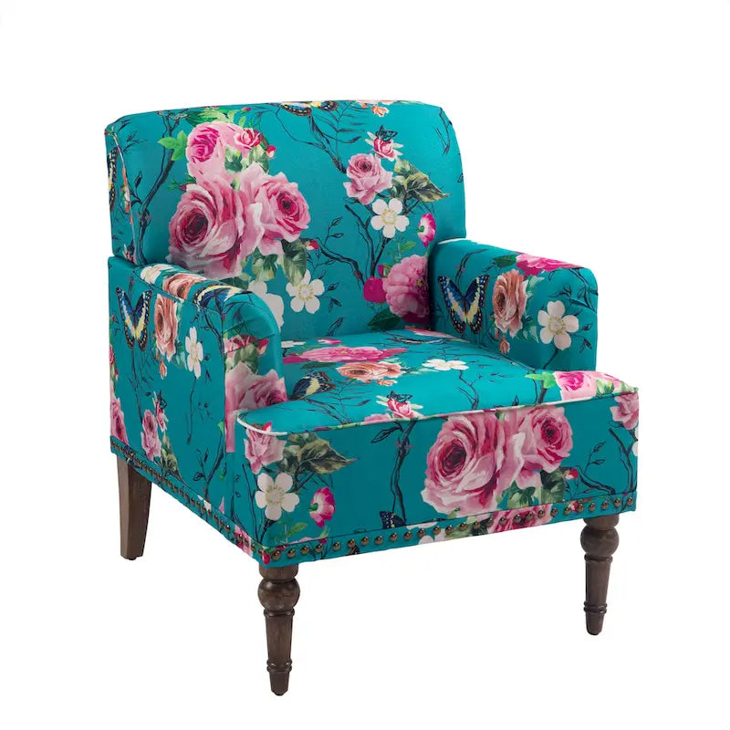 Fauteuil d'appoint rayé capitonné traditionnel Fauteuil moderne