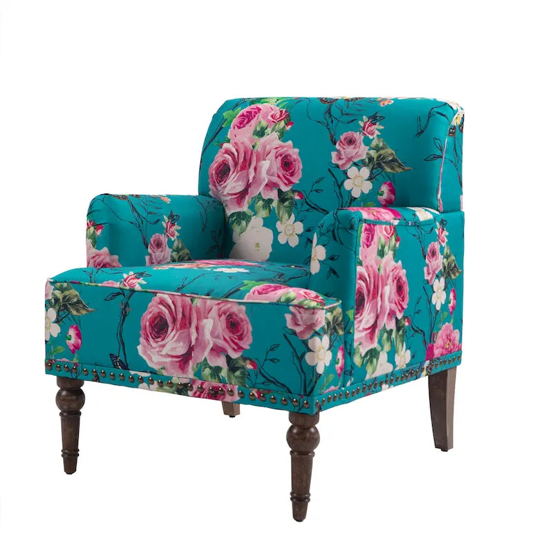 Fauteuil d'appoint rayé capitonné traditionnel Fauteuil moderne