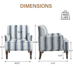 Fauteuil d'appoint rayé capitonné traditionnel Fauteuil moderne