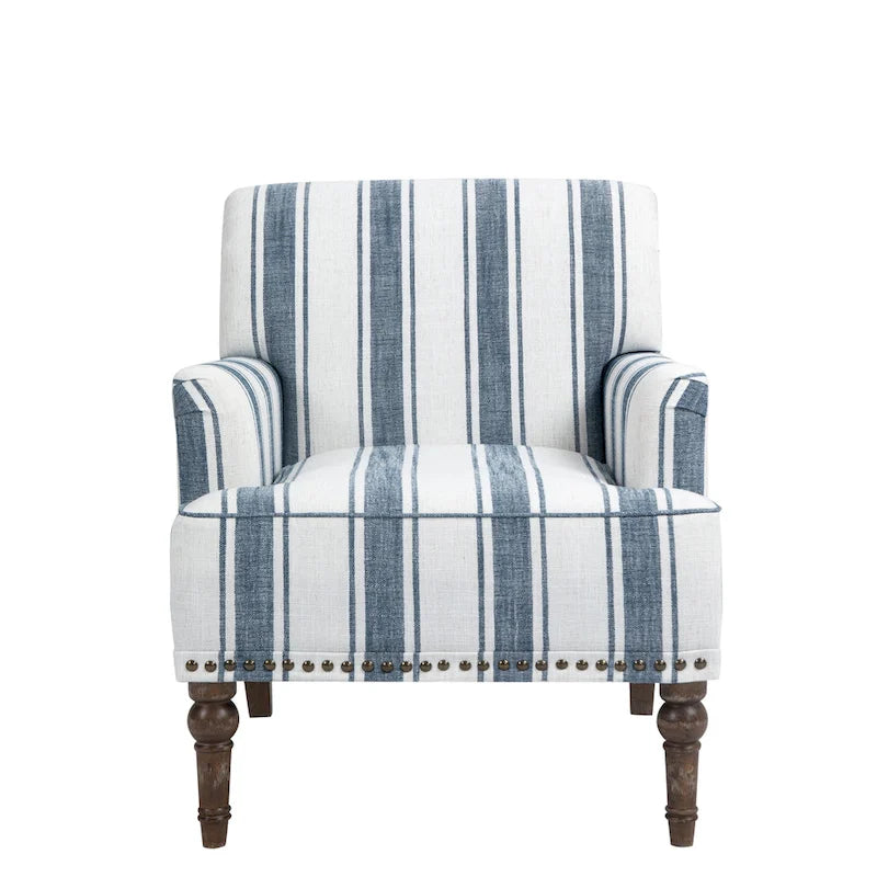 Fauteuil d'appoint rayé capitonné traditionnel Fauteuil moderne