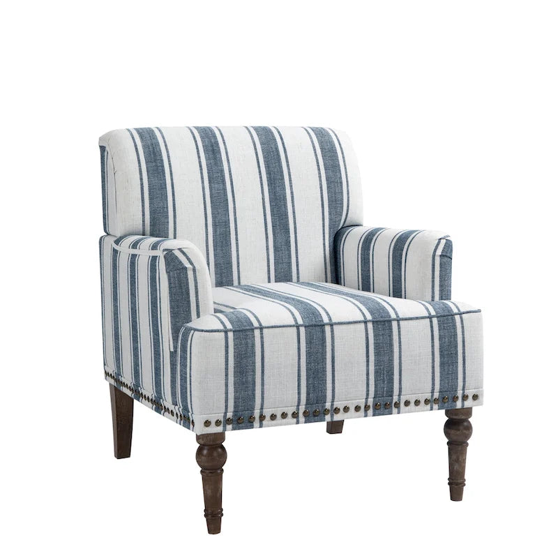 Fauteuil d'appoint rayé capitonné traditionnel Fauteuil moderne