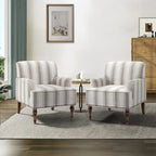 Fauteuil d'appoint rayé capitonné traditionnel Fauteuil moderne