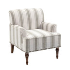 Fauteuil d'appoint rayé capitonné traditionnel Fauteuil moderne