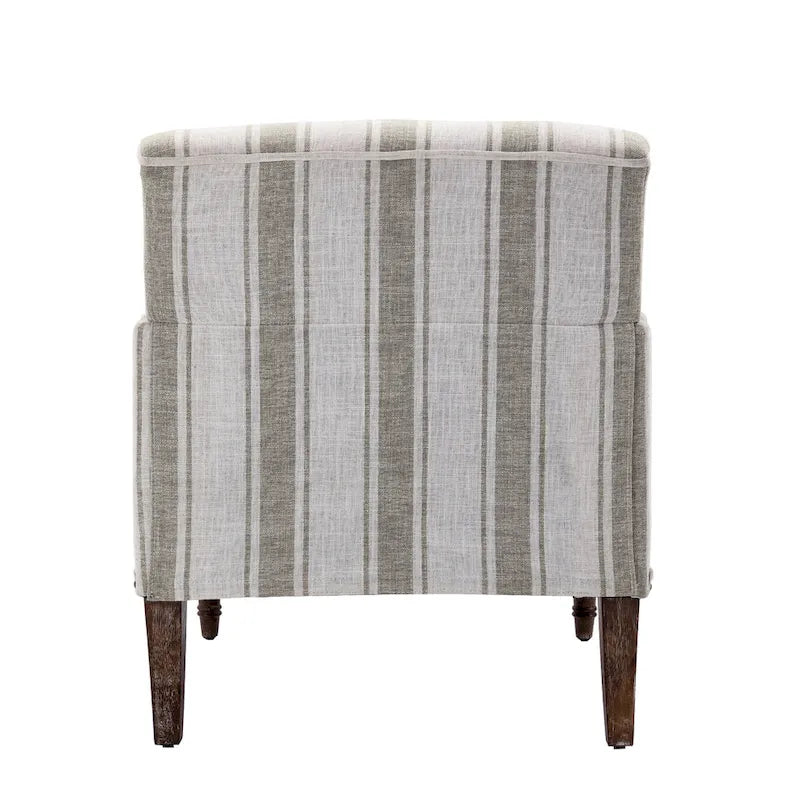 Fauteuil d'appoint rayé capitonné traditionnel Fauteuil moderne
