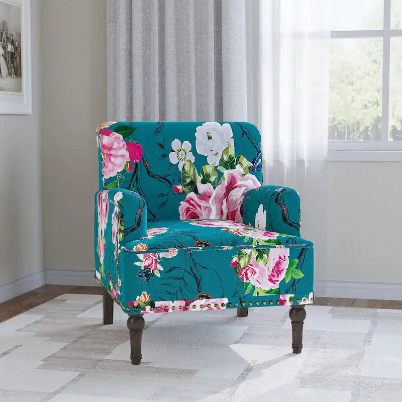 Fauteuil d'appoint rayé capitonné traditionnel Fauteuil moderne