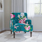 Fauteuil d'appoint rayé capitonné traditionnel Fauteuil moderne