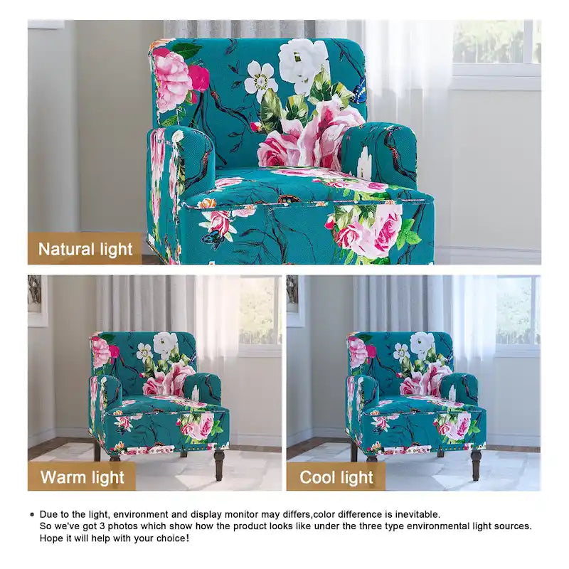 Fauteuil d'appoint rayé capitonné traditionnel Fauteuil moderne