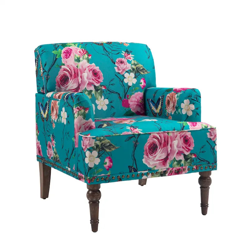 Fauteuil d'appoint rayé capitonné traditionnel Fauteuil moderne
