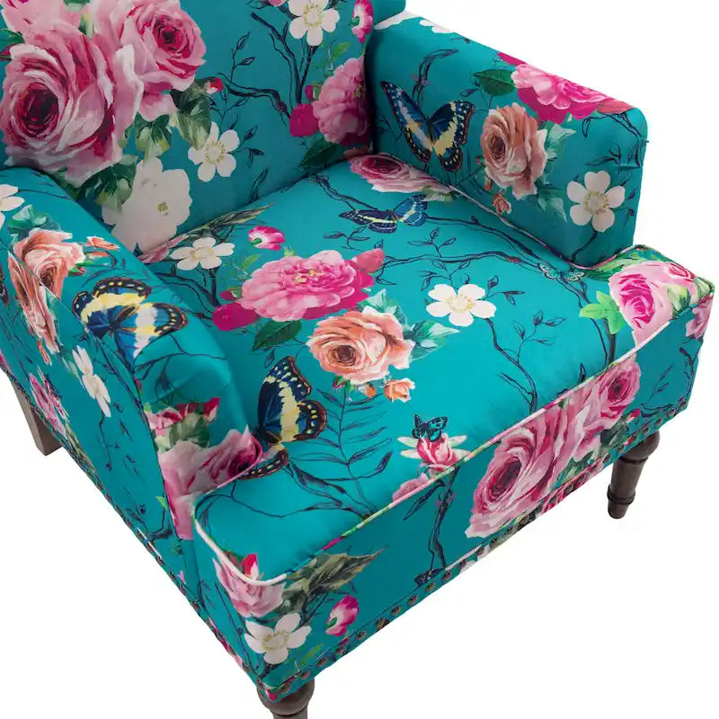 Fauteuil d'appoint rayé capitonné traditionnel Fauteuil moderne