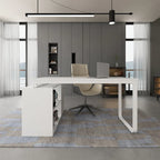 Bureau de direction en L avec caisson de rangement pour la maison et le bureau