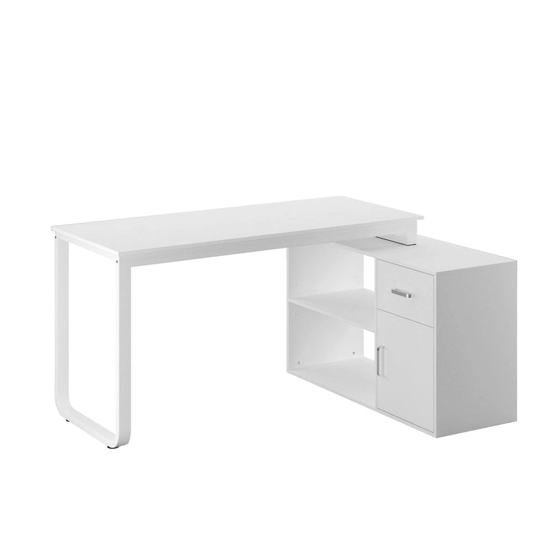 Bureau de direction en L avec caisson de rangement pour la maison et le bureau