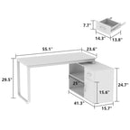 Bureau de direction en L avec caisson de rangement pour la maison et le bureau