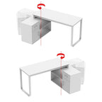 Bureau de direction en L avec caisson de rangement pour la maison et le bureau