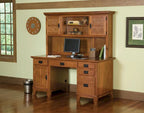 Homestyles Arts and Crafts Cottage Pedestal Desk and Hutch Set