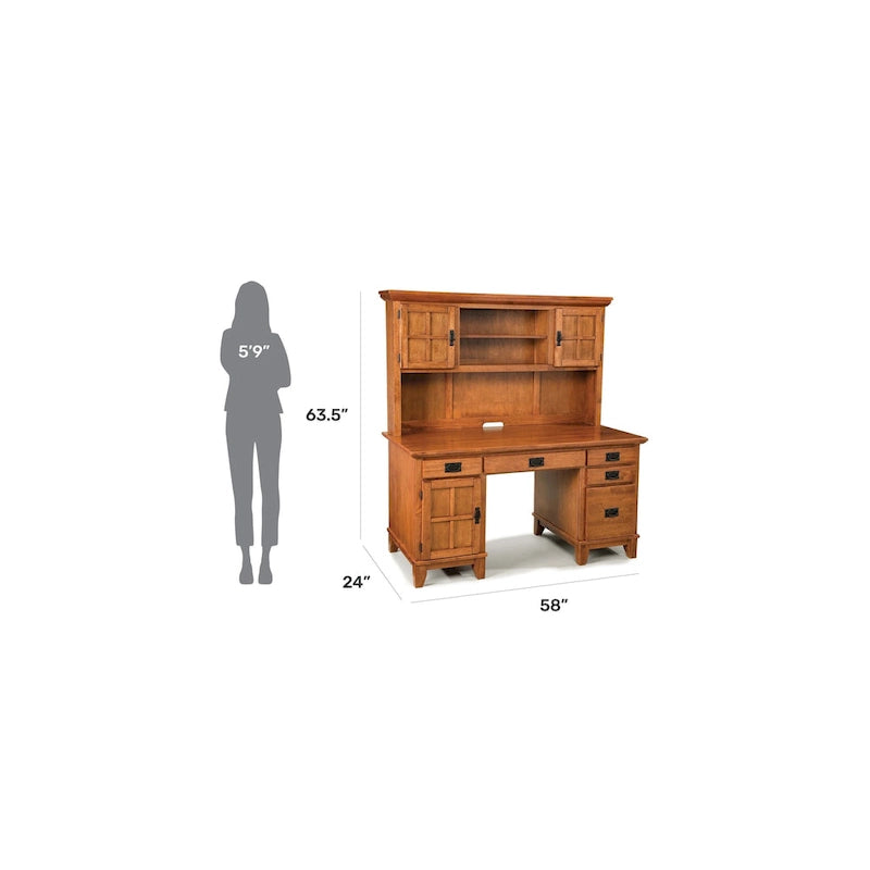 Ensemble bureau à piédestal et huche Homestyles Arts and Crafts Cottage