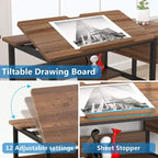 Table à Dessin, Bureau Informatique, Table d'Artiste avec Plateau Inclinable