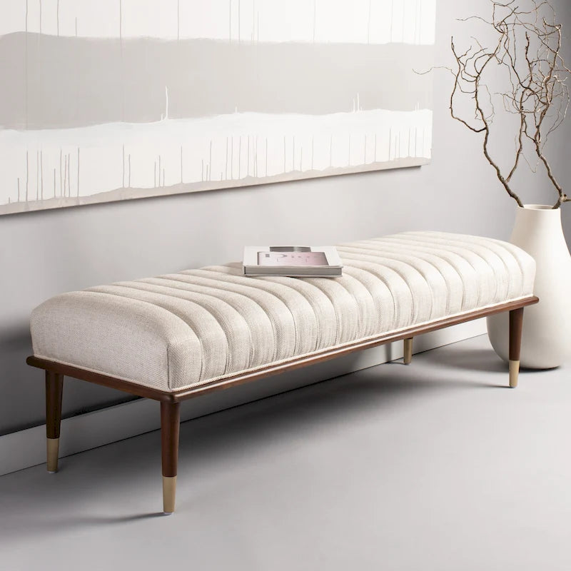 Banc Felicienne Mid-Century de Couture - 63 L x 20 P x 18 H - 63Lx20Px18H