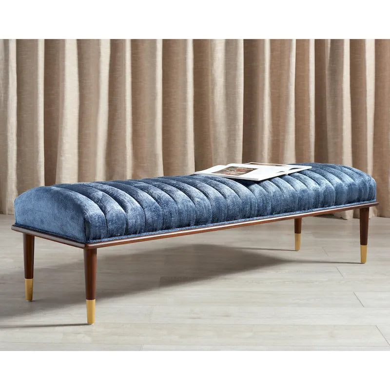 Banc Felicienne Mid-Century de Couture - 63 L x 20 P x 18 H - 63Lx20Px18H