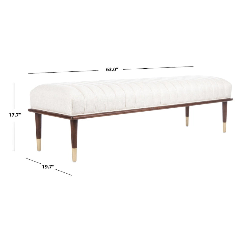Banc Felicienne Mid-Century de Couture - 63 L x 20 P x 18 H - 63Lx20Px18H