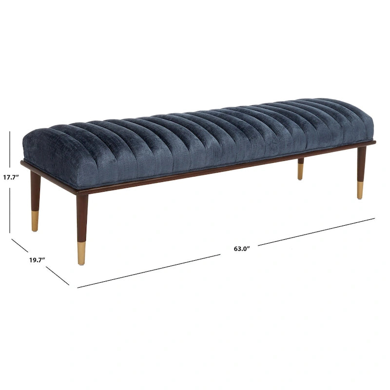 Banc Felicienne Mid-Century de Couture - 63 L x 20 P x 18 H - 63Lx20Px18H