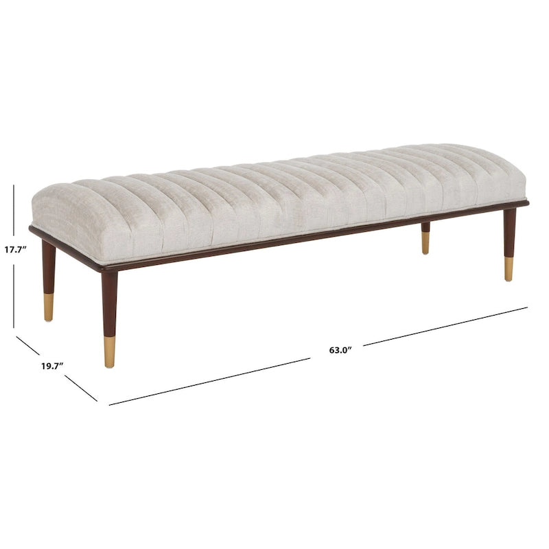 Banc Felicienne Mid-Century de Couture - 63 L x 20 P x 18 H - 63Lx20Px18H
