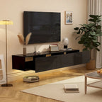 Meuble TV mural 63", console TV suspendue avec LED