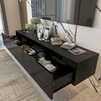 Meuble TV mural 63", console TV suspendue avec LED