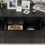 Meuble TV mural 63", console TV suspendue avec LED