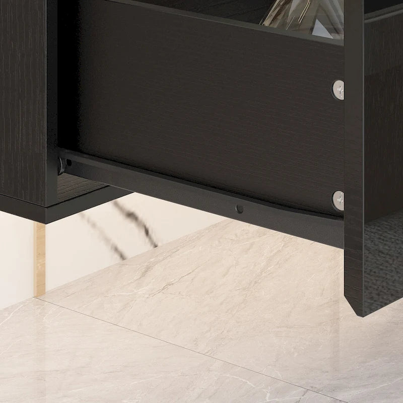 Meuble TV mural 63", console TV suspendue avec LED