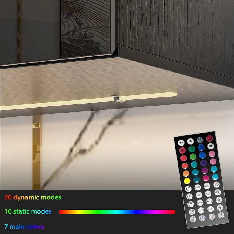 Meuble TV mural 63", console TV suspendue avec LED