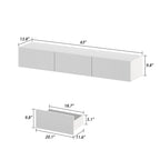 Meuble TV mural 63", console TV suspendue avec LED