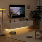 Meuble TV mural 63", console TV suspendue avec LED