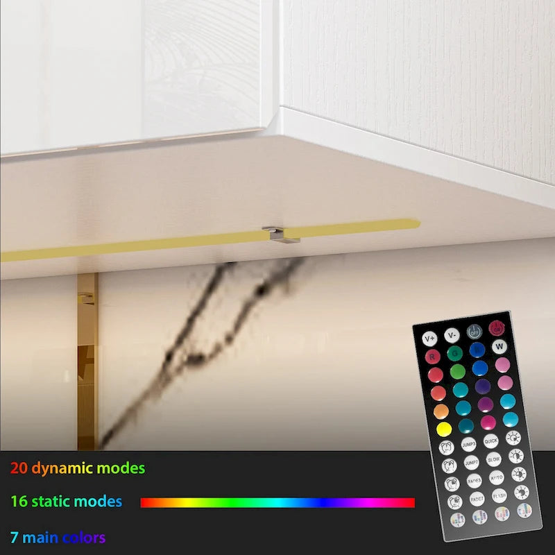 Meuble TV mural 63", console TV suspendue avec LED