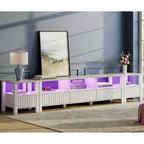 Meuble TV blanc pour téléviseur de 65 à 100 pouces avec éclairage LED, console TV moderne