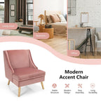 Fauteuil d'appoint rembourré en velours avec accoudoirs, pieds en caoutchouc - Voir détails