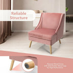 Fauteuil d'appoint rembourré en velours avec accoudoirs, pieds en caoutchouc - Voir détails